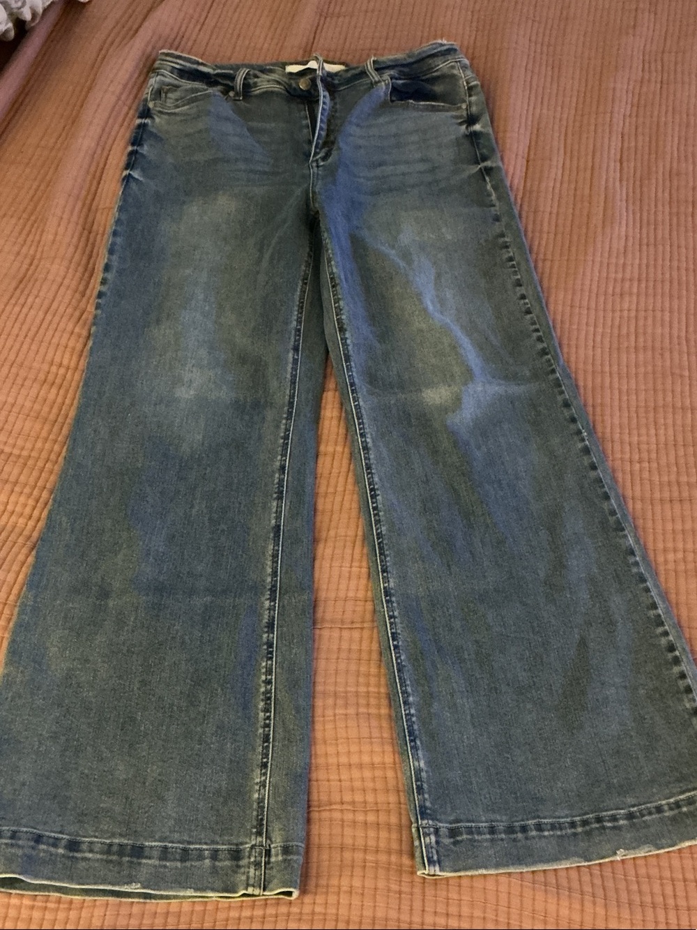 Women's Dark Blue Wide-Leg Denim Jeans